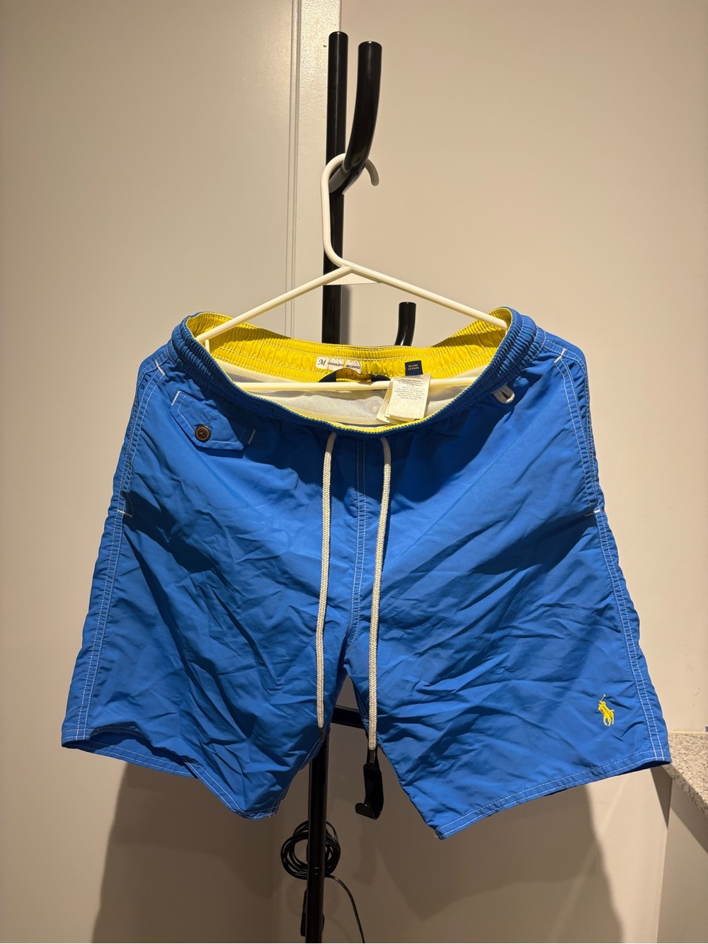 Ralph Lauren Bright Blue Hybrid Shorts with Yellow Lining